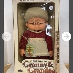 Granny Doll in Red Dress with Cream Apron